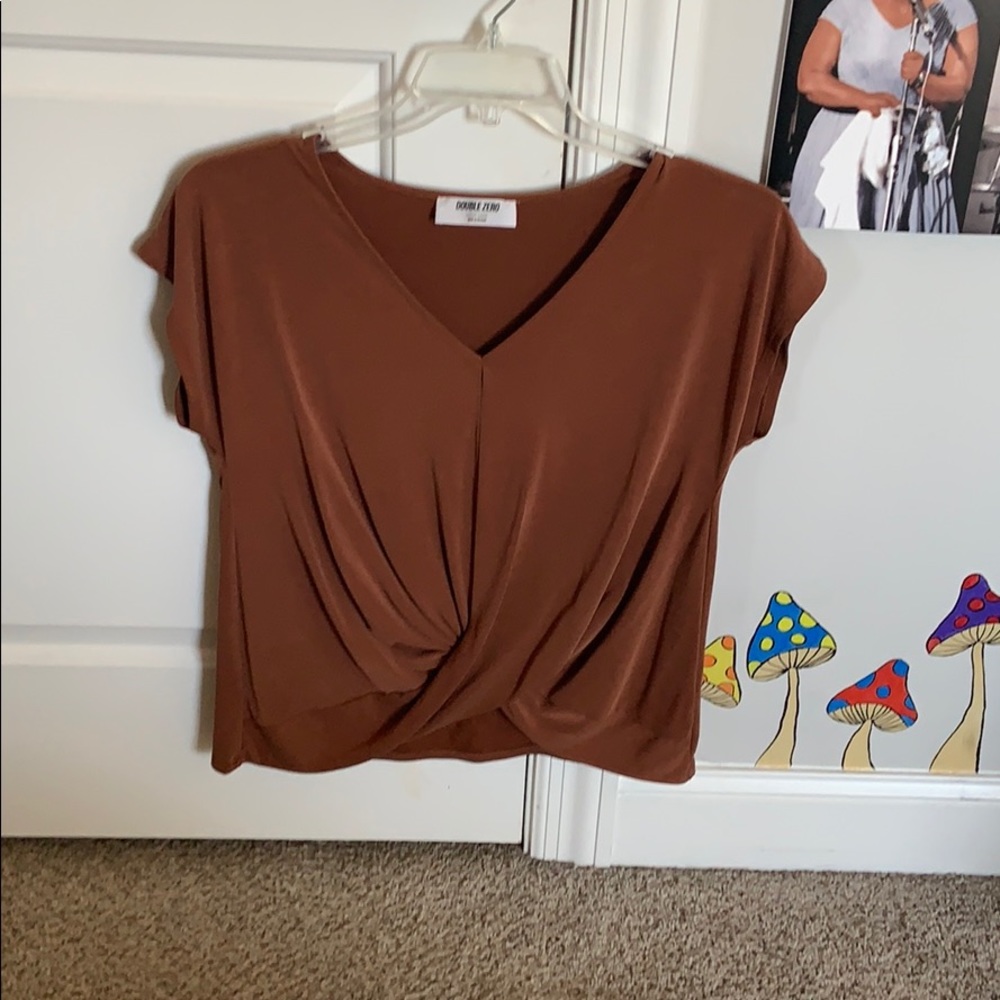 Burnt Orange V cut top